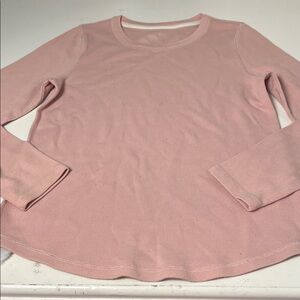 Sonoma Medium Pink Long Sleeve Ribbed Basic T Shirt